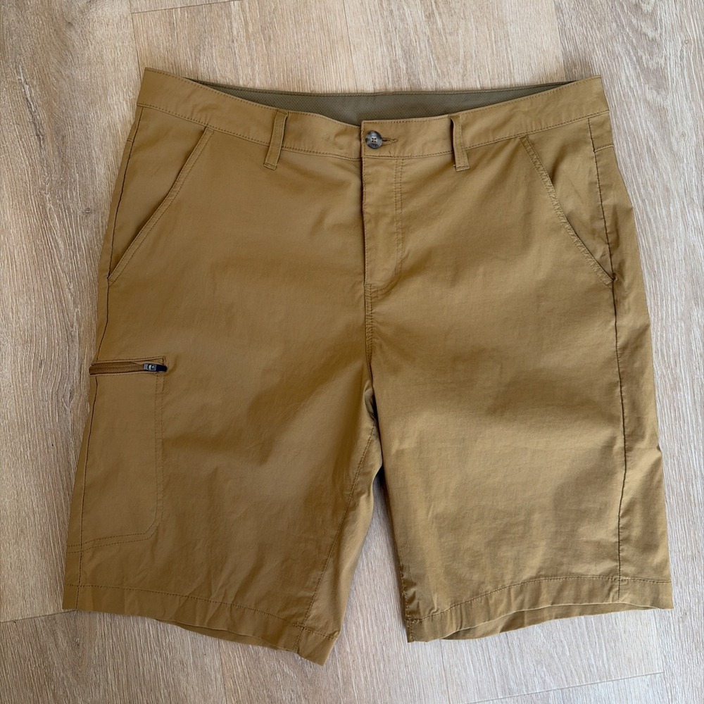 Eddie Bauer Men's Zipper Cargo Shorts Burlwood Stretch Active Gorpcore Size 38